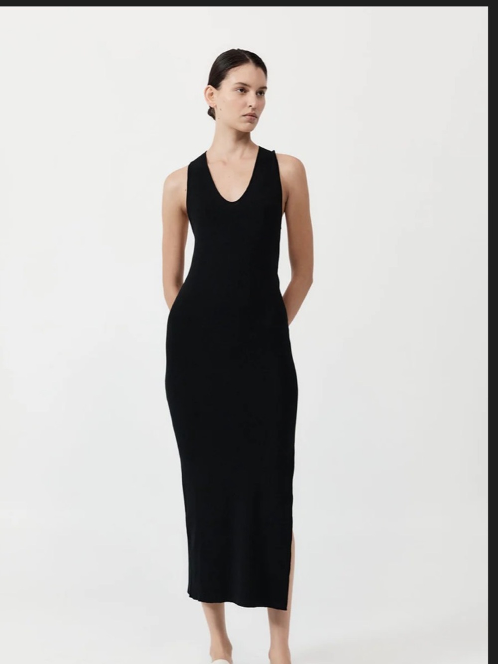 St Agni Sculpted Knit Black Dress Size Small